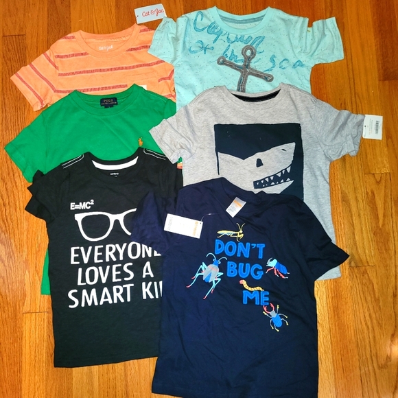 Lot of 6 Boys T-shirts NWT size 5 - Picture 1 of 1
